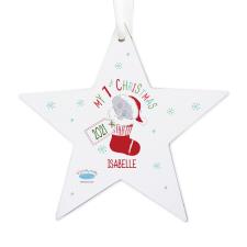 Personalised My 1st Tiny Tatty Teddy Christmas Stocking Star Decoration